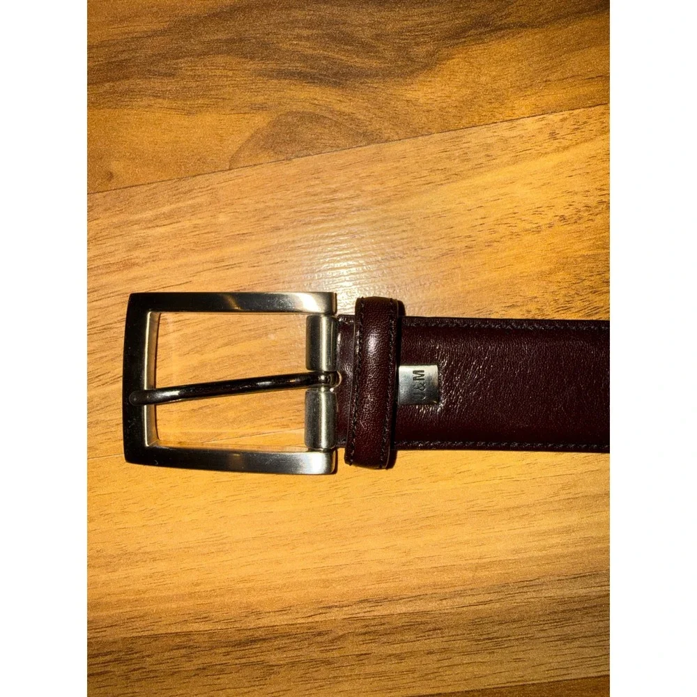 Johnston & Murphy Leather Belt Mens 36 brown Aniline Kipskin 44016 classic